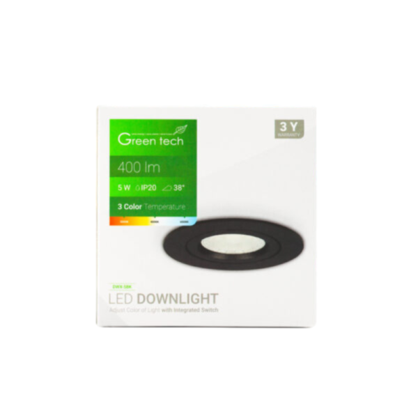 DWX 5BK LED DOWNLIGHT GREEN TECH 400LM crni Gracanica Tuzla Lukavac